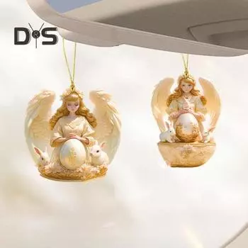 Подвеска Angel Bunny для автомобиля, 2D, плоский акриловый подвесной аксессуар для зеркала заднего вида автомобиля, окон, сумок, ключей B