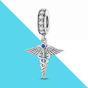 Подвеска Angel Sword из серебра 925 пробы с подвесками в виде крылатой змеи, оригинальный браслет с подвесками Diy, поддержка дропшиппинга, праздничный подарок для женщин