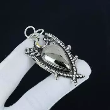 Подвеска Apache Pyrtie Golden Gemstone Silver из стерлингового серебра 925 пробы — дизайн звезды ручной работы, повседневные украшения, уникальный дизайн подвески, подарок на любовь 2.55 золотистый