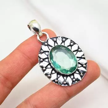 Подвеска Aqua Apatite, кулон из стерлингового серебра 925 пробы, ювелирные изделия ручной работы с драгоценными камнями, подарки для жены, абсолютно новый кулон 1.96 Inches синий