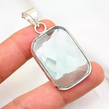 Подвеска Aqua Apatite, кулон из стерлингового серебра 925 пробы, ювелирные изделия ручной работы с драгоценными камнями, подарки для жены, абсолютно новый кулон 1.96 Inches синий