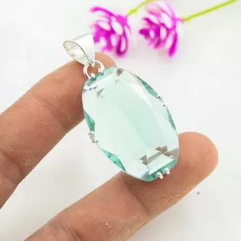 Подвеска Aqua Apatite, кулон из стерлингового серебра 925 пробы, ювелирные изделия ручной работы с драгоценными камнями, подарки для жены, абсолютно новый кулон 1.88 Inches синий