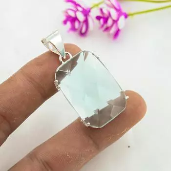 Подвеска Aqua Apatite, кулон из стерлингового серебра 925 пробы, ювелирные изделия ручной работы с драгоценными камнями, подарки для жены, абсолютно новый кулон синий