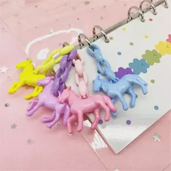 Подвеска-аксессуар для блокнота с блестками в виде единорога-пони из стекла и листов