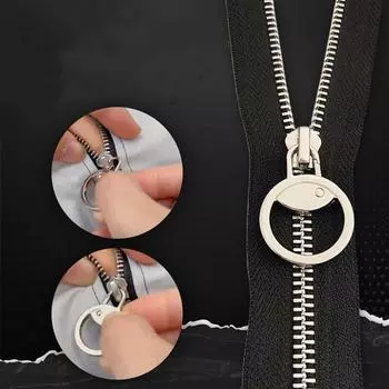 Подвеска Аксессуары Ремонт Одежды Сумка Куртка Замена Головки Молнии Бегунок Молнии Пульсатор Пульсирующий Язычок Brown-1pcs