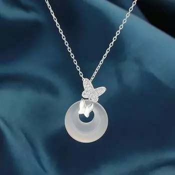 Подвеска «Бабочка, любовь, мир», женская, роскошная, нишевая, дизайн, китайский стиль, цепочка на ключицу, стиль для женского дня