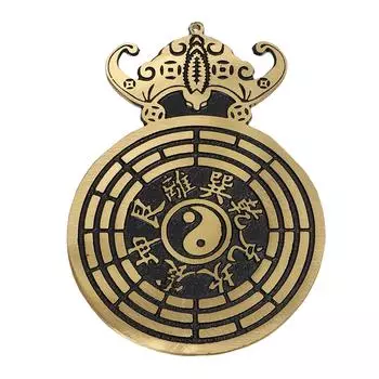 Подвеска Багуа из латуни в стиле летучей мыши, маленькое портативное декоративное украшение фэн-шуй на удачу для новоселья