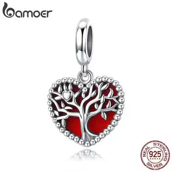 Подвеска Bamoer из стерлингового серебра 925 пробы, подходит для оригинального дерева, браслета, ожерелья, ювелирных изделий своими руками 925 silver