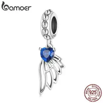 Подвеска BAMOER с полыми крыльями, подлинная подвеска из стерлингового серебра 925 пробы, подходит для женщин, браслет для самостоятельного изготовления