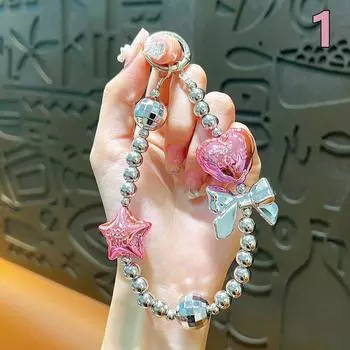 Подвеска-бант из серебра с бусинами, брелок для телефона, украшение, аксессуары, подарочная сумка для наушников, подвеска