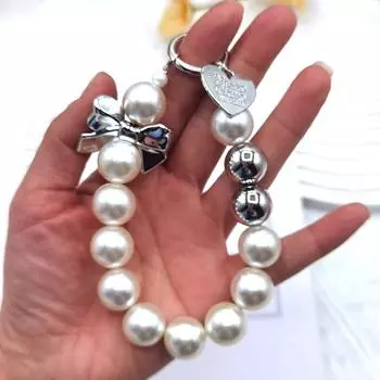 Подвеска-бант телефонный шнурок акриловый жемчуг металлический бисерный ремешок для мобильного телефона с защитой от потери ювелирные изделия подвесной брелок as the picture