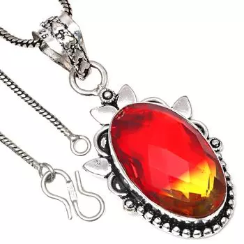 Подвеска Био Турмалин Кварц Драгоценный Камень Подарок на День Святого Валентина Серебряное Украшение 2
