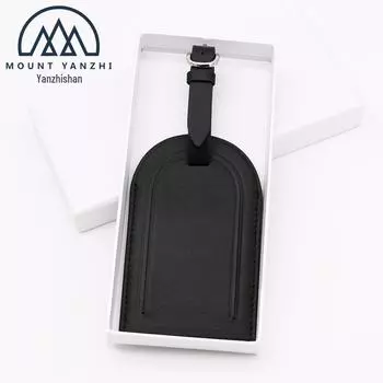 Подвеска-бирка для багажа из натуральной кожи — с возможностью персонализации логотипом для чемоданов и посадочной маркировки чёрный