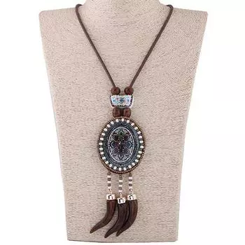 Подвеска Bohemian Rice Beads для женщин, длинное ожерелье, цепочка для свитера - европейский и американский этнический стиль No.wl101230142