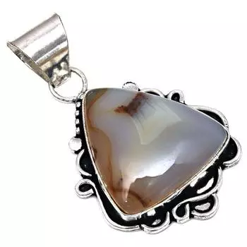 Подвеска Ботсванский агат драгоценный камень ручная работа серебряное украшение ко Дню матери 2