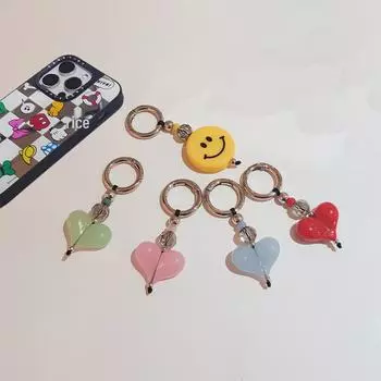 Подвеска-брелок из акрила со смайликом для девочек
