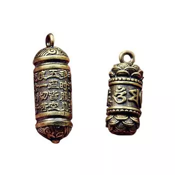 Подвеска-брелок из чистой латуни с шестью символами мантры сутры сердца на буддийском языке