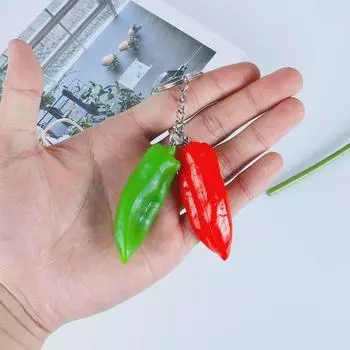 Подвеска-брелок из цветного ПВХ в виде болгарского перца - красный, зеленый и желтый креативный овощной брелок для студенческих сумок