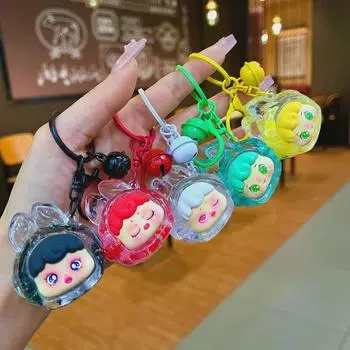 Подвеска-брелок с изображением кролика мечты из акрила и зыбучих песков с масляной пропиткой - мультяшный подарочный шарм Lobster Clasp Style