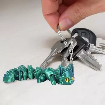 Подвеска-брелок с подвижным хвостом, напечатанная на 3D-принтере, креативные украшения, подвесное украшение, украшения One Size армия зеленый