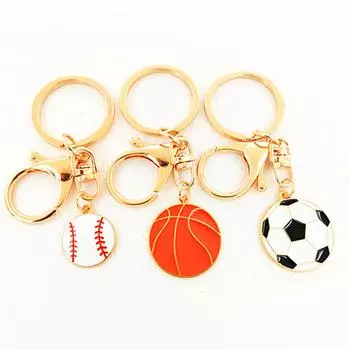 Подвеска-брелок в виде баскетбольного мяча из корейского сплава с карабином - золотой спортивный подарок для папы