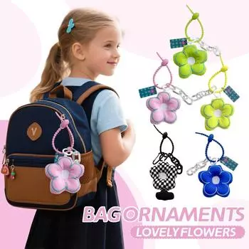 Подвеска-брелок в виде цветка из ткани, цветочная подвеска-брелок в виде сумки One Size чёрный