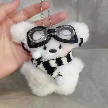 Подвеска-брелок в виде куклы-кролика-пилота, симпатичная плюшевая кукла-щенок, игрушка, сумка, подвеска, украшение для пары, друга, рюкзака белый