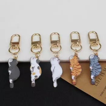 Подвеска-брелок в виде японского мультяшного кота - симпатичный брелок-молния из цинкового сплава и подарочное украшение