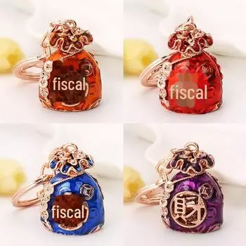 Подвеска-брелок в виде счастливой сумки в китайском стиле - модный небольшой подарок Purple фиолетовый