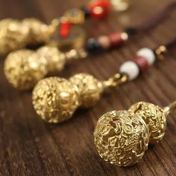 Подвеска-брелок в виде тыквы Tang Teng Brass - Благоприятный аксессуар ручной работы для сумок и телефонов