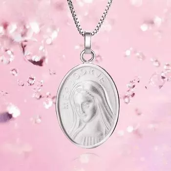 Подвеска бренда Девы Марии из стерлингового серебра 925 пробы, христианский жетон, подвеска веры и удачи, подвески 925