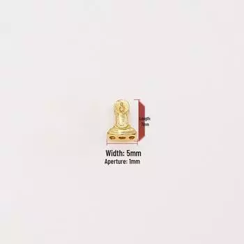 Подвеска-бусина из стерлингового серебра 925 пробы с золотым покрытием, безликий Будда, для изготовления украшений своими руками