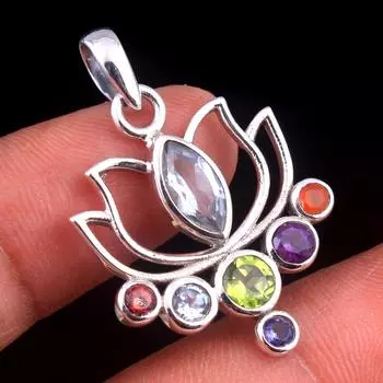 Подвеска Чакра Подвеска Рейки Граненый 7 Камень Лотос Подвеска Ap6337