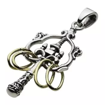 Подвеска «Четыре истины» с посохом меча fp0528 [Figmart] [Серебряный аксессуар]