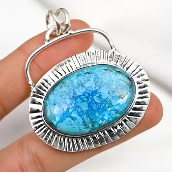 Подвеска Chrysocolla, 925 пробы, кулон из цельного серебра, ювелирные изделия ручной работы с драгоценными камнями, подарки для жены, абсолютно новый кулон 2.13 Inches синий
