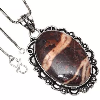 Подвеска Crazy Lace Agate Gemstone Подарочное серебряное украшение на День святого Валентина 2,5 дюйма