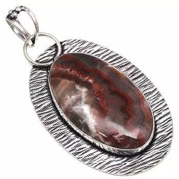 Подвеска Crezy Lace Agate Gemstone Подарок на День Матери Серебряное Украшение 2.5