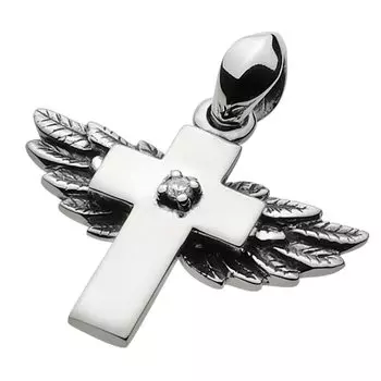 Подвеска Cross Wing Zirconia fp0213 [Figmart] [Серебряный аксессуар]
