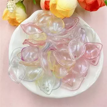 Подвеска DIY Материал Креативное изготовление ювелирных изделий 200 шт./компл. Подвески Бусины Серьги для волос Ювелирные изделия DIY Браслет Акриловые листья Пудра с блестками 13,3 мм * 19,6 мм розовый