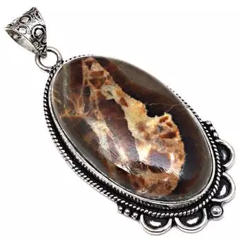 Подвеска дизайнерская яшма драгоценный камень подарок для нее серебряные украшения 2.25