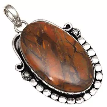 Подвеска дизайнерская яшма драгоценный камень подарок для нее серебряные украшения 2.25