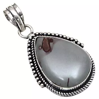Подвеска дизайнерская яшма драгоценный камень подарок для нее серебряные украшения 2