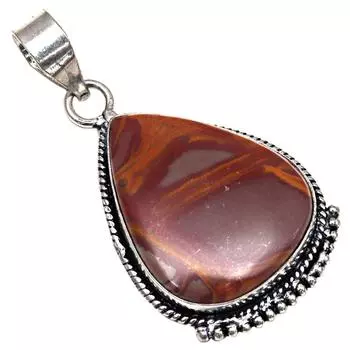 Подвеска дизайнерская яшма драгоценный камень подарок для нее серебряные украшения 1.75