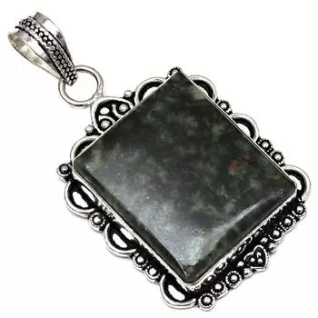 Подвеска дизайнерская яшма драгоценный камень подарок для нее серебряные украшения 2.25