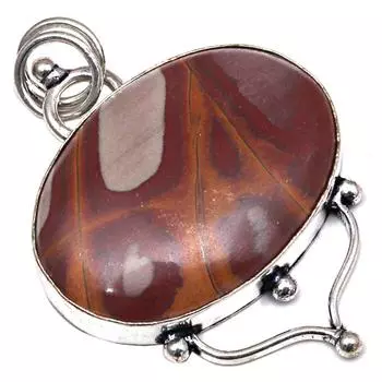 Подвеска дизайнерская яшма драгоценный камень подарок для нее серебряные украшения 2