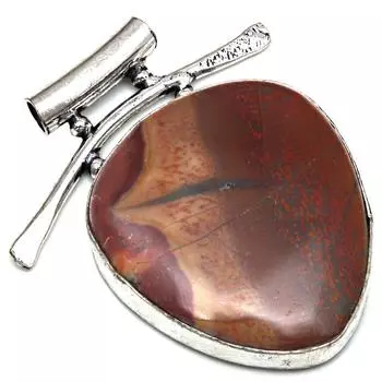 Подвеска дизайнерская яшма драгоценный камень подарок для нее серебряные украшения 1.75