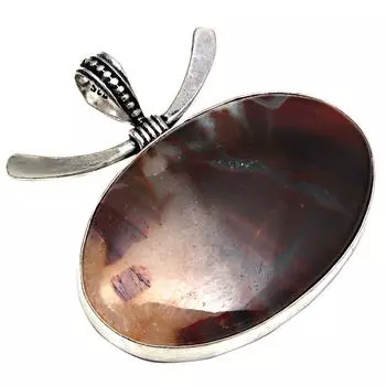 Подвеска дизайнерская яшма драгоценный камень подарок для нее серебряные украшения 2