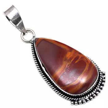 Подвеска дизайнерская яшма драгоценный камень подарок для нее серебряные украшения 2