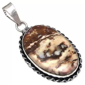 Подвеска дизайнерская яшма драгоценный камень подарок на День матери серебряное украшение 2