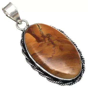 Подвеска дизайнерская яшма драгоценный камень подарок на День матери серебряное украшение 2